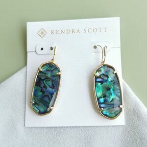 Kendra Scott Faceted Elle Abalone Drop Earrings in Gold